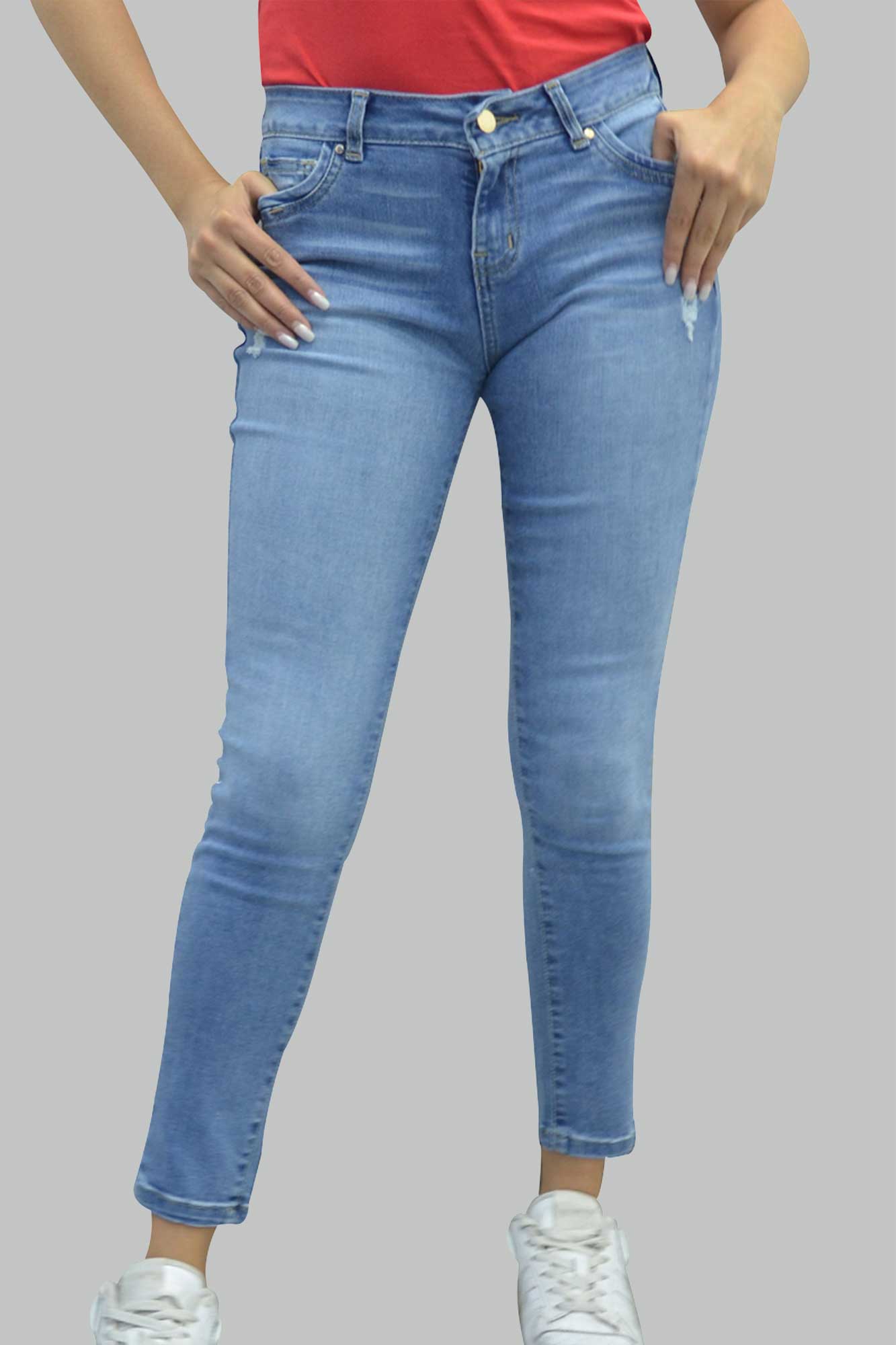 Pantalón skinny fit de mezclilla para mujer