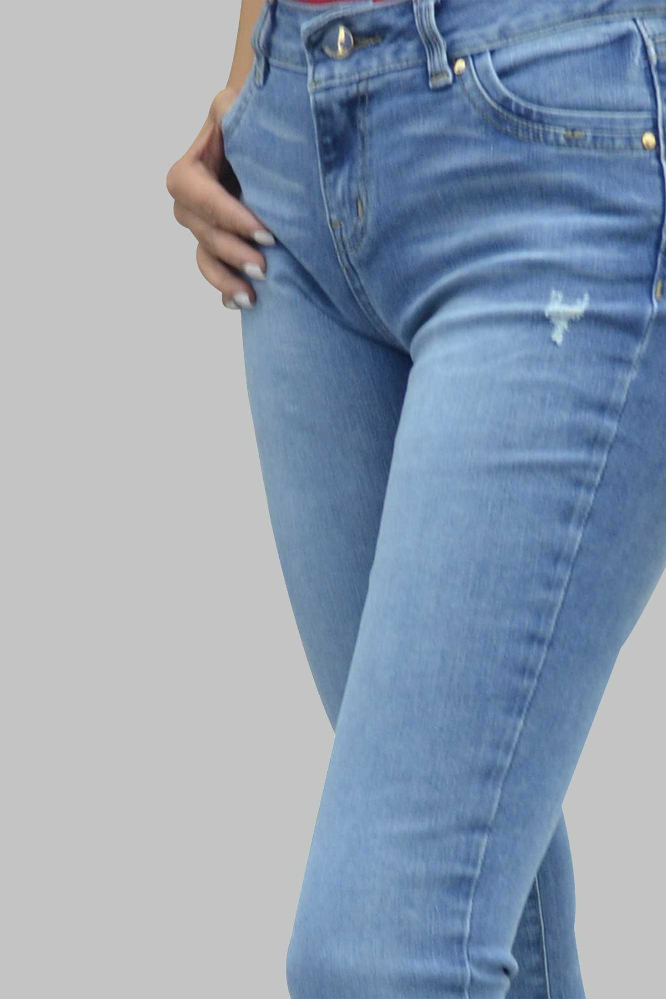 Pantalón skinny fit de mezclilla para mujer